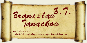 Branislav Tanackov vizit kartica